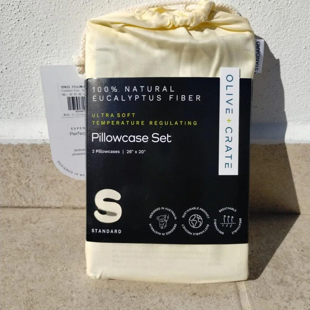 Olive Crate 2 STANDARD SETS - 100% Tencel Eucalyptus Temp Regulating Pillowcases